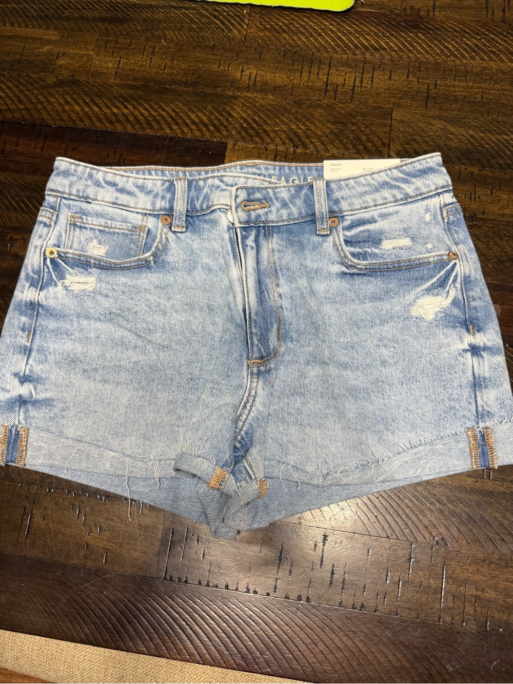 American Eagle Outfitters Light Wash Distressed Denim Shorts